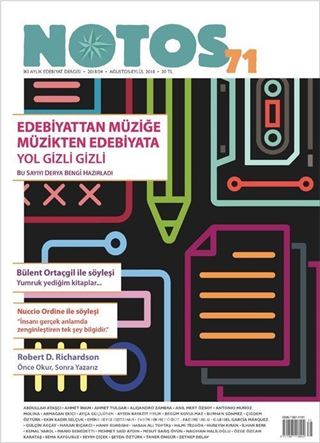 Notos Öykü İki Aylık Edebiyat Dergisi Ağustos-Eylül 2018 Sayı :71