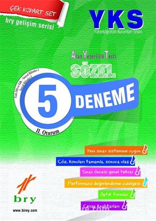YKS 2. Oturum Alan Denemeleri Sözel 5 Deneme