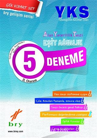 YKS 2. Oturum Alan Denemeleri Eşit Ağırlık 5 Deneme