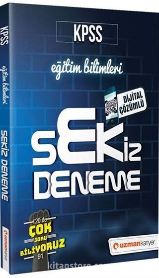 KPSS Eğitim Bilimleri Sekiz Deneme Dijital Çözümlü