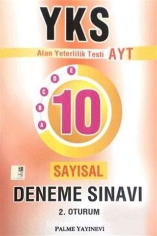 YKS AYT Sayısal 10 Deneme Sınavı 2. Oturum