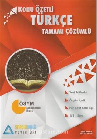Türkçe Konu Özetli Tamamı Çözümlü Soru Bankası