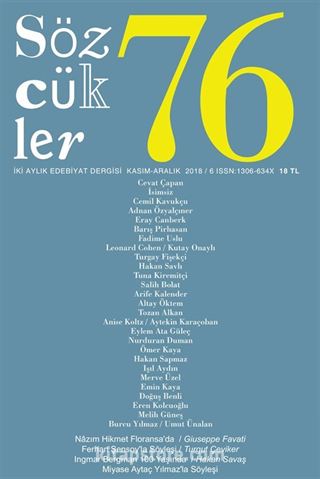 Sözcükler İki Aylık Edebiyat Dergisi Sayı:76 Kasım-Aralık 2018