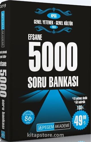 2019 KPSS Genel Yetenek Genel Kültür Efsane 5000 Soru Bankası
