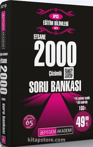 2019 KPSS Eğitim Bilimleri Çözümlü Efsane 2000 Soru Bankası