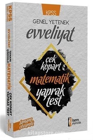 2019 KPSS Evveliyat Matematik Yaprak Test
