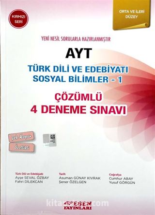 AYT Türk Dili ve Edebiyatı Sosyal Bilimler 1 Çözümlü 4 Deneme Sınavı Orta ve İleri Düzey