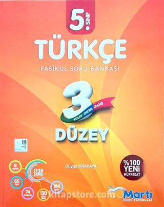 5. Sınıf Türkçe 3 Düzey Fasikül Soru Bankası