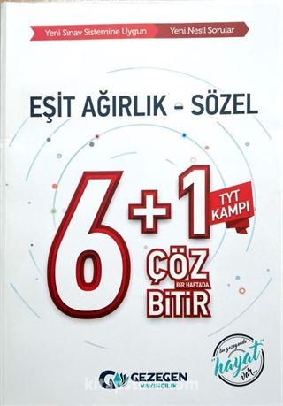 TYT Kampı Eşit Ağırlık Sözel 6 Artı 1 Çöz Bir Haftada Bitir