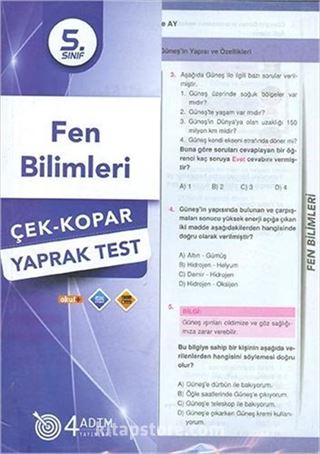 5.Sınıf Fen Bilimleri Yaprak Test