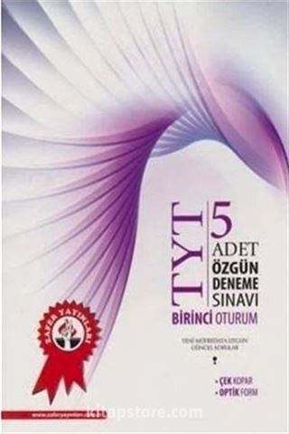TYT 5 Adet Özgün Deneme Sınavı