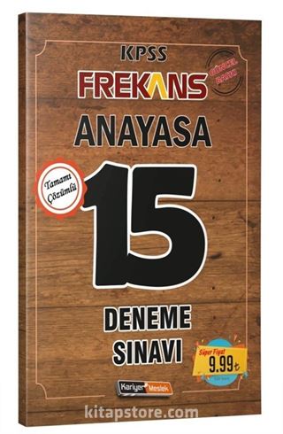 2019 KPSS Frekans Anayasa Çözümlü 15 Deneme Sınavı