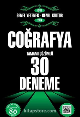 2019 KPSS Genel Yetenek - Genel Kültür Coğrafya 30 Deneme