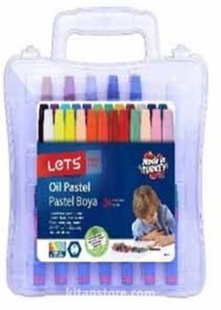 24 Renk Pastel Boya Plastik Çantalı LK-24