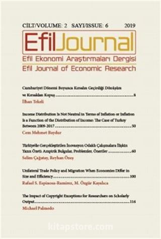 Efil Ekonomi Araştırmaları Dergisi Cilt: 2 Sayı:6