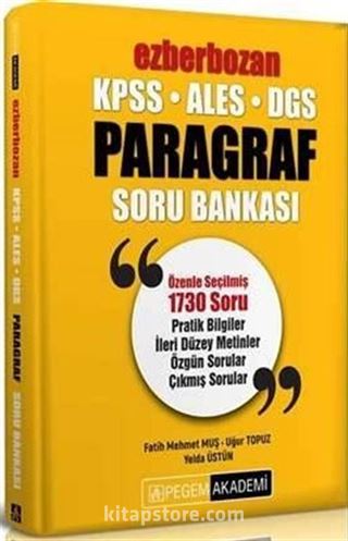 KPSS ALES DGS Ezberbozan Paragraf Soru Bankası