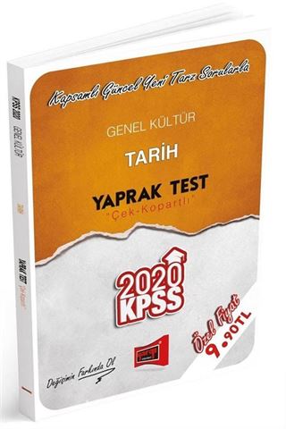 2020 KPSS Genel Kültür Tarih Çek Kopartlı Yaprak Test