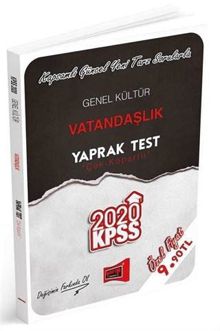 2020 KPSS Genel Kültür Vatandaşlık Çek Kopartlı Yaprak Test