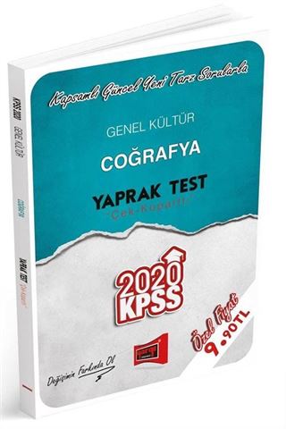 2020 KPSS Genel Kültür Coğrafya Çek Kopartlı Yaprak Test