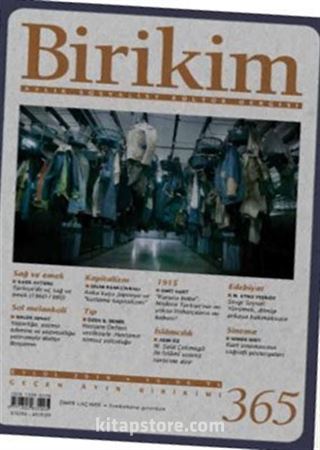 Birikim Aylık Sosyalist Kültür Dergisi Sayı:365 Eylül 2019