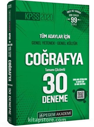 2020 KPSS Genel Yetenek - Genel Kültür Coğrafya 30 Deneme