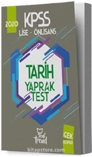 2020 KPSS Lise Önlisans Tarih Yaprak Test