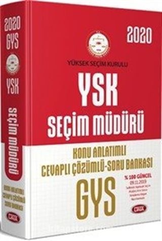 Yüksek Seçim Kurulu (YSK) GYS Seçim Müdürü Konu Anlatımlı Cevaplı Çözümlü Soru Bankası