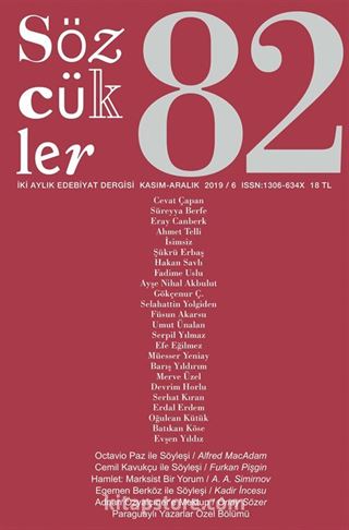 Sözcükler İki Aylık Edebiyat Dergisi Sayı:82 Kasım-Aralık 2019