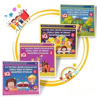 3-6 Yaş Okul Öncesi Çocuklar İçin Zeka ve Dikkat Geliştiren Oyunlar ( 4 Kitap Set)