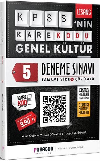 2020 KPSS'nin KareKodu Genel Kültür Tamamı Video Çözümlü 5 Deneme Sınavı