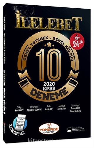 2020 KPSS Genel Yetenek Genel Kültür İlelebet 10 Deneme Dijital Çözümlü