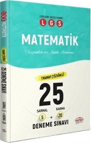 LGS Matematik 25 Deneme 5 Sarmal+10 Karma Çözümlü Deneme Sınavı