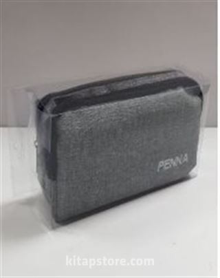 Penna Asetat Kutulu İkili Keten Kalemlik (Gri)