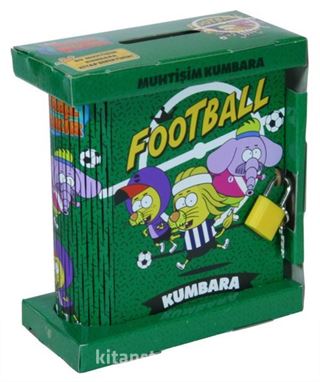 Kral Şakir - Football Kitap Görünümlü Kilitli Ahşap Kumbara