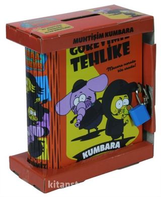 Kral Şakir - Görevimiz Tehlike Kitap Görünümlü Kilitli Ahşap Kumbara