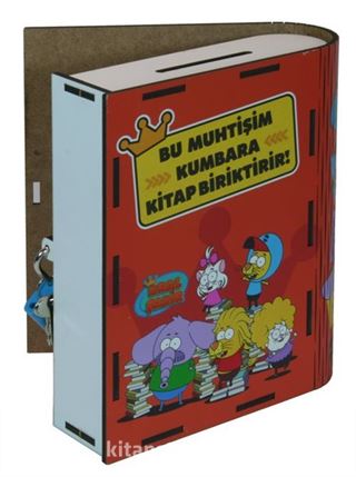 Kral Şakir - Görevimiz Tehlike Kitap Görünümlü Kilitli Ahşap Kumbara
