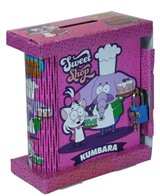 Kral Şakir - Sweet Shop Kitap Görünümlü Kilitli Ahşap Kumbara