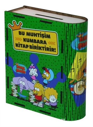 Kral Şakir - Kitap Görünümlü Kilitli Ahşap Kumbara (Yeşil)