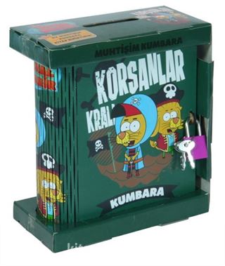 Kral Şakir - Korsanlar Kitap Görünümlü Kilitli Ahşap Kumbara