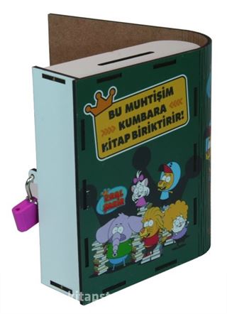 Kral Şakir - Korsanlar Kitap Görünümlü Kilitli Ahşap Kumbara