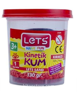 Lets Kinetik Kum 130 gr. Kırmızı Plastik Kutu(3335)