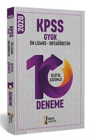 2020 KPSS Ortaöğretim-Ön Lisans Genel Yetenek Genel Kültür 10 Deneme