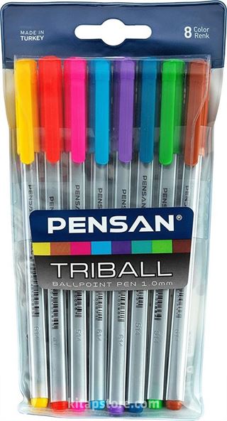 Pensan Triball Tükenmez Kalem Renkli 8 Li Vakumlu- (PE01003)