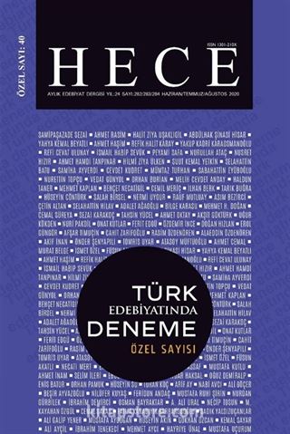Sayı:282-283-284 Haziran-Temmuz-Ağustos 2020 Hece Aylık Edebiyat Dergisi Özel Sayısı:40 Türk Edebiyatında Deneme Özel Sayısı