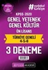 2020 KPSS Genel Yetenek Genel Kültür Ön Lisans Türkiye Geneli Deneme (4.5.6) 3'lü Deneme Seti