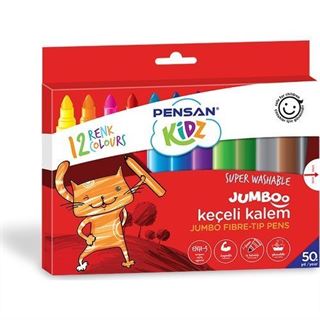 Pensan Kidz 12 Renk Yıkanabilir Jumboo Keçeli Kalem (Pe99040)