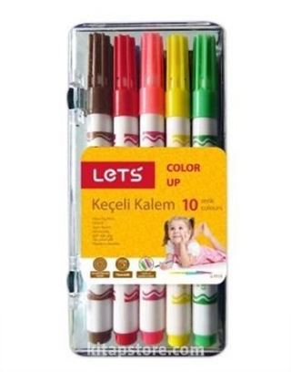 Lets Keçeli Kalem 10 Renk Yarım Boy