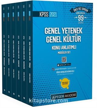 2021 KPSS Genel Yetenek Genel Kültür Video Destekli Konu Anlatımlı Modüler Set (Lise Mezunları İçin) (6 Kitap)