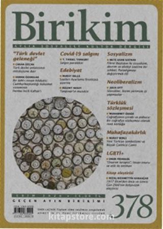 Birikim Aylık Sosyalist Kültür Dergisi Sayı:378 Ekim 2020