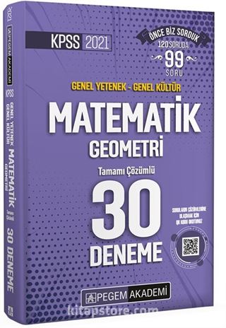 2021 KPSS Genel Yetenek Genel Kültür Matematik - Geometri 30 Deneme